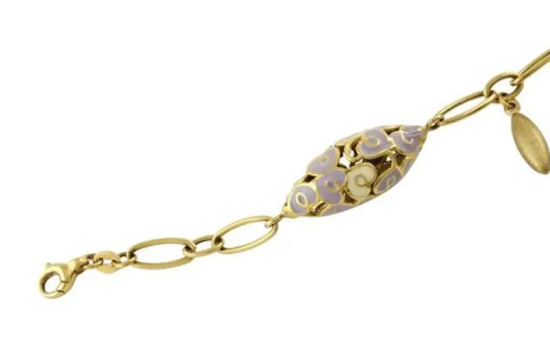 Pamono Yellow Gold Bracelet with Amethyst Stones