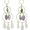 Pamono Yellow Gold Chandelier Earrings, Set of 2
