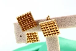 Clearance Pamono Yellow Gold Cufflinks in Square Shape, Set of 2