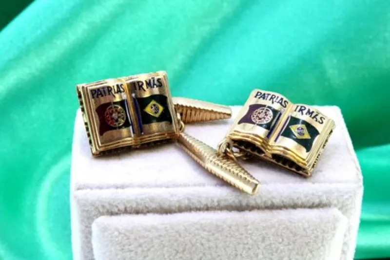 Pamono Yellow Gold Cufflinks, Set of 2