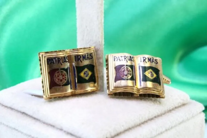 Pamono Yellow Gold Cufflinks, Set of 2