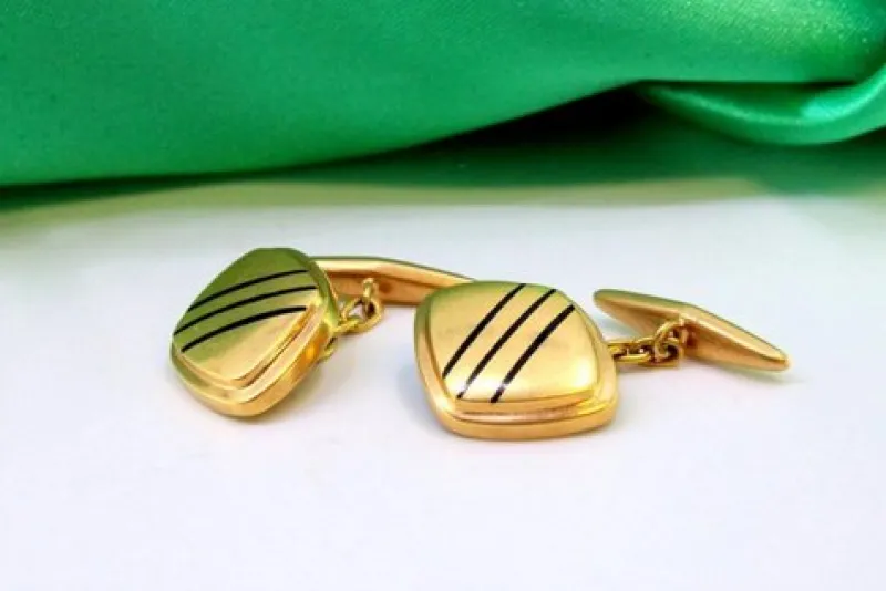 Discount Pamono Yellow Gold Cufflinks, Set of 2