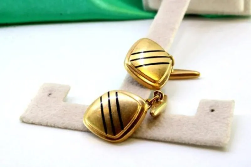 Discount Pamono Yellow Gold Cufflinks, Set of 2