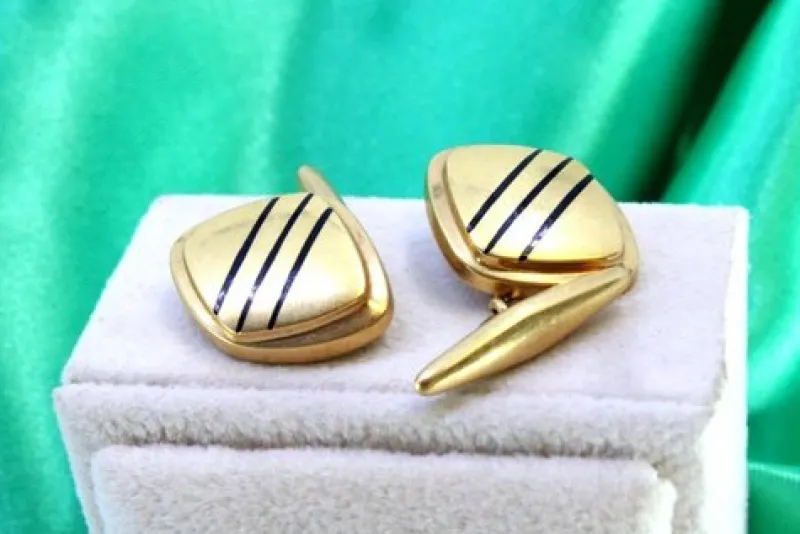 Discount Pamono Yellow Gold Cufflinks, Set of 2