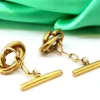 Clearance Pamono Yellow Gold Cufflinks with Intertwined Link-Shaped Windings, Set of 2