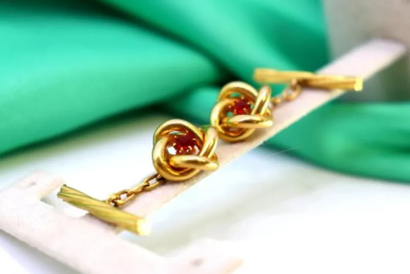 Pamono Yellow Gold Cufflinks with Interlaced Design, Set of 2> Cufflinks