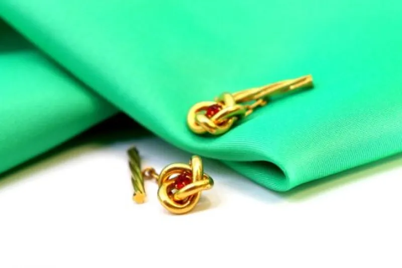Pamono Yellow Gold Cufflinks with Interlaced Design, Set of 2> Cufflinks
