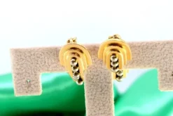 Pamono Yellow Gold Cufflinks with Three Gradient Bands, Set of 2> Cufflinks