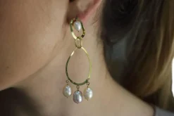 Best Pamono Yellow Gold Drop Earrings, Set of 2