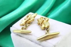 New Pamono Yellow Gold Fleur-De-Lis Cufflinks, Set of 2