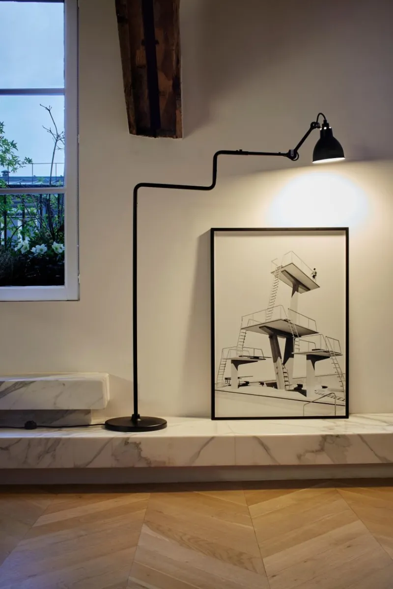 Pamono Yellow Lampe Gras N° 411 Floor Lamp by Bernard-Albin Gras> Floor Lamps