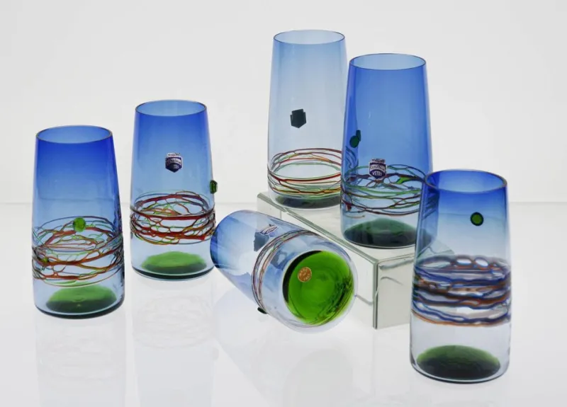 Pamono Young Collection Murano Glasses from Cenedese, 1960s, Set of 6> Glassware
