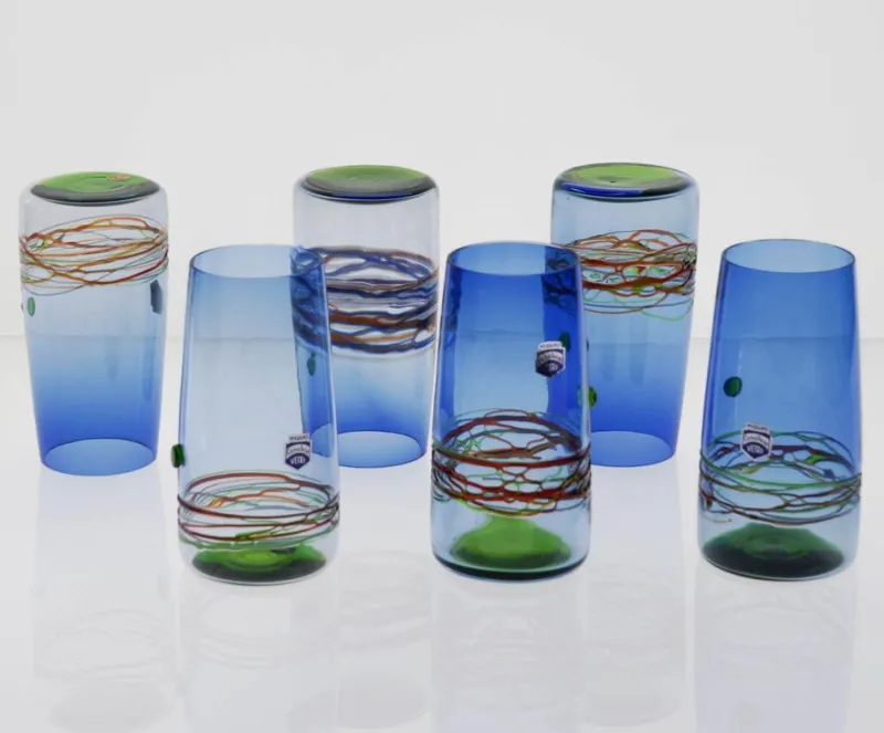 Pamono Young Collection Murano Glasses from Cenedese, 1960s, Set of 6> Glassware