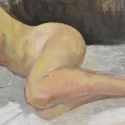 Pamono Yves Diey, Nude Woman Lying, 20th Century, Oil Painting><noscript><img width=