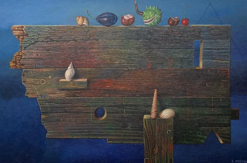 Online Pamono Zbigniew Wozniak, Still Life with Snails, 2002, Oil on Canvas
