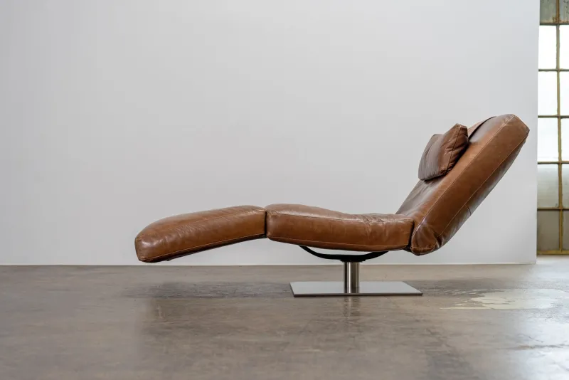 Clearance Pamono Zeta Chaise Lounge in Leather from Natuzzi, 2000s