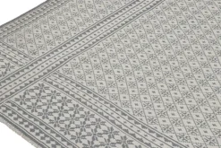 Outlet Pamono Zilu Style Kilim in White and Blue-Gray Geometric Pattern from R&K Principal Jahanshah Nazmiyal