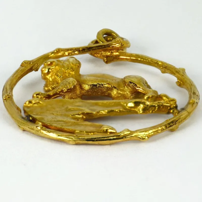 Clearance Pamono Zodiac Leo 18k Yellow Gold Lion Charm Pendant, 1960s