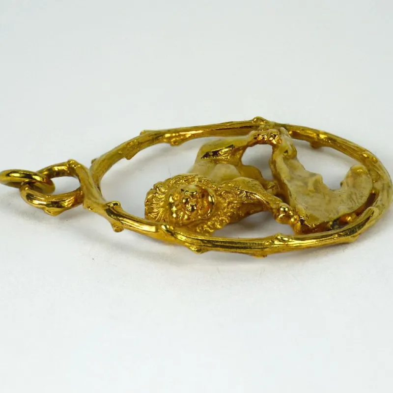 Clearance Pamono Zodiac Leo 18k Yellow Gold Lion Charm Pendant, 1960s