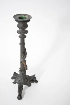 Pamono Zoomorphic Bronze Candleholders, 19th Century, Set of 2><noscript><img width=